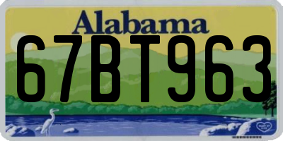 AL license plate 67BT963