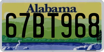 AL license plate 67BT968