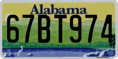 AL license plate 67BT974