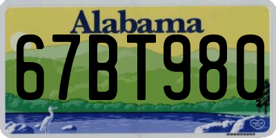 AL license plate 67BT980