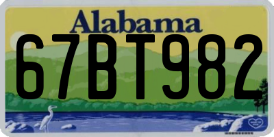 AL license plate 67BT982