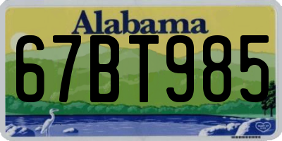 AL license plate 67BT985