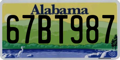 AL license plate 67BT987