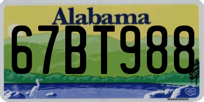 AL license plate 67BT988