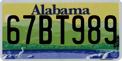 AL license plate 67BT989