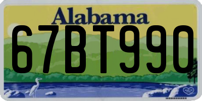 AL license plate 67BT990
