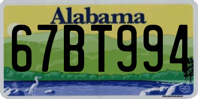 AL license plate 67BT994