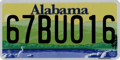 AL license plate 67BU016