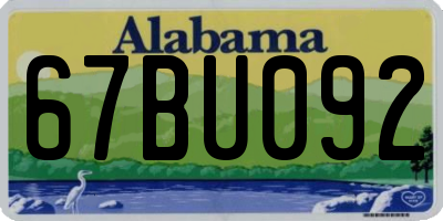 AL license plate 67BU092