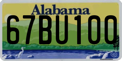 AL license plate 67BU100