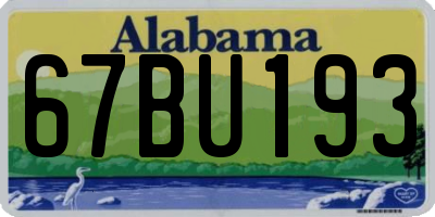 AL license plate 67BU193