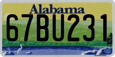 AL license plate 67BU231