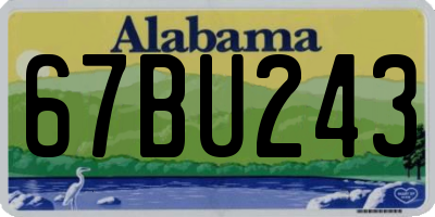 AL license plate 67BU243