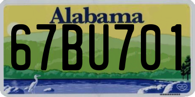 AL license plate 67BU701