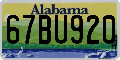 AL license plate 67BU920