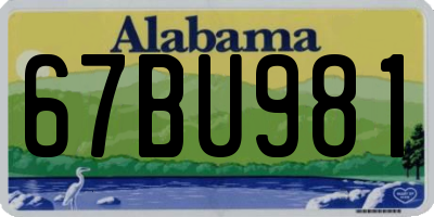AL license plate 67BU981