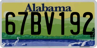 AL license plate 67BV192
