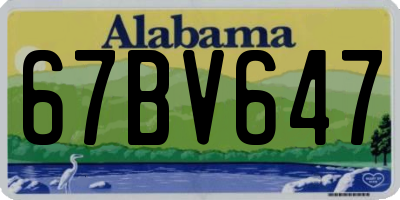 AL license plate 67BV647