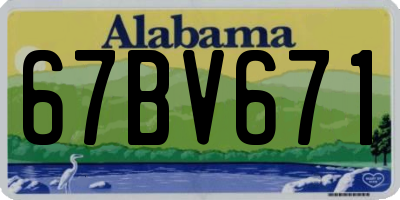 AL license plate 67BV671