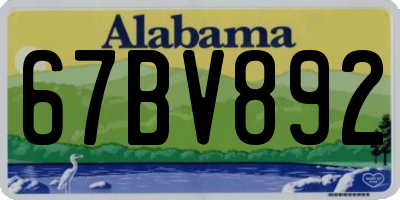 AL license plate 67BV892