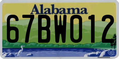AL license plate 67BW012