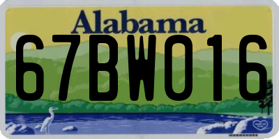 AL license plate 67BW016