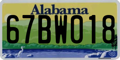 AL license plate 67BW018