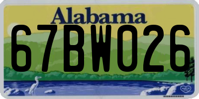 AL license plate 67BW026