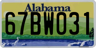 AL license plate 67BW031