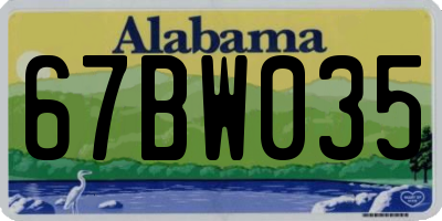 AL license plate 67BW035