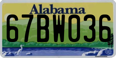 AL license plate 67BW036