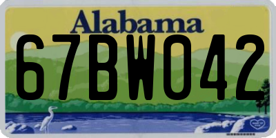 AL license plate 67BW042