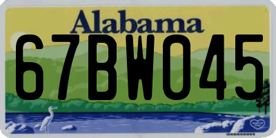 AL license plate 67BW045