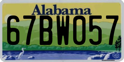 AL license plate 67BW057