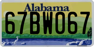 AL license plate 67BW067