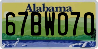 AL license plate 67BW070