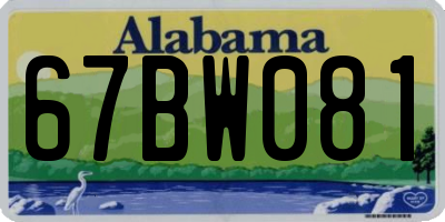 AL license plate 67BW081