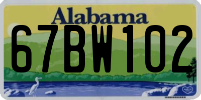 AL license plate 67BW102