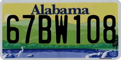 AL license plate 67BW108