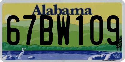 AL license plate 67BW109