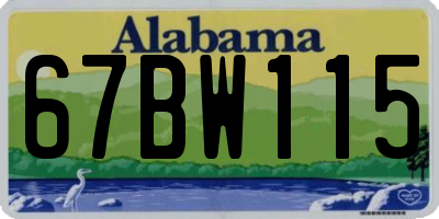 AL license plate 67BW115