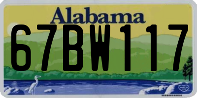 AL license plate 67BW117