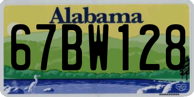 AL license plate 67BW128