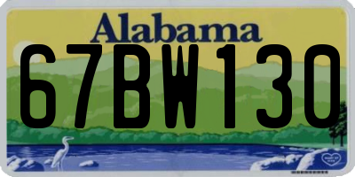 AL license plate 67BW130