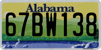 AL license plate 67BW138