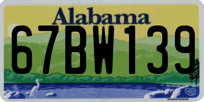 AL license plate 67BW139