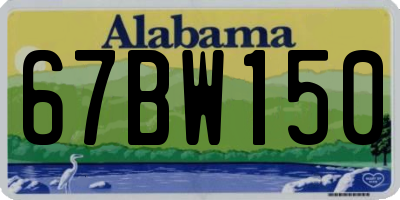 AL license plate 67BW150