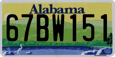 AL license plate 67BW151
