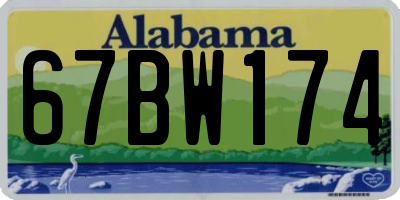 AL license plate 67BW174