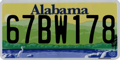 AL license plate 67BW178